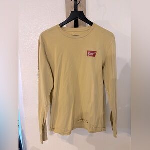Tilly's Beige Long Sleeve Shirt with Red Logo